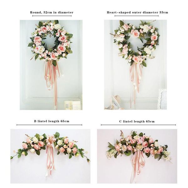 

decorative flowers & wreaths artificial wreath door threshold flower diy wedding home living room party pendant wall decor christmas garland