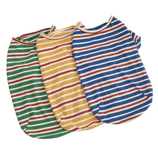 

dog apparel autumn winter warm coat striped pet vest coats o-neck shirts jackets 2021 year gifts# a