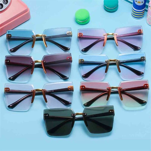 

80% off store online 2021 children's sunglasses frameless cute new strong frame trend personality show, White;black