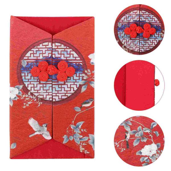 

gift wrap 1pc creative chinese style fabric red envelope button packet for year