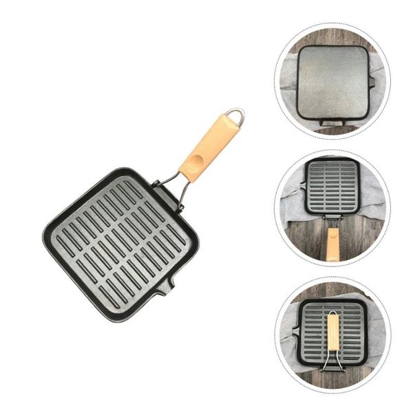 

pans square cast iron steak frying-pan folding pan frying cooker