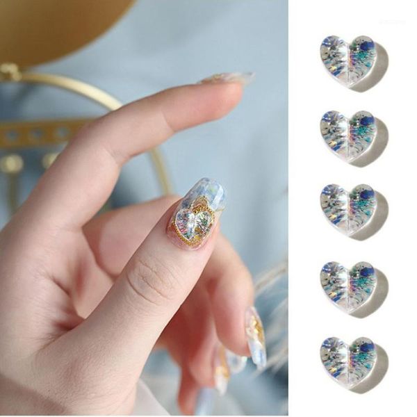 

pcs color resin shell nail art mermaid three-dimensional jewelry aurora fairy varnish soak off uv polish lacquer decorations1, Silver;gold