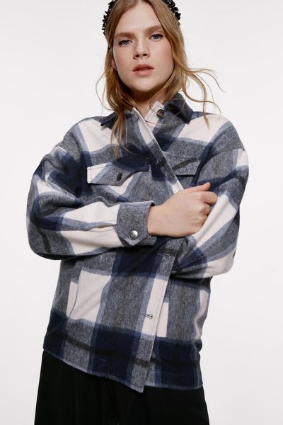

spring fashion blue plaid blouse women loose shirt casual long sleeve office women shirts 2021 women and blouse, White