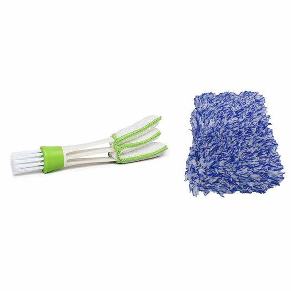 

plastic car air conditioning vent blinds cleaning brush with soft high density super wash cloth sponge