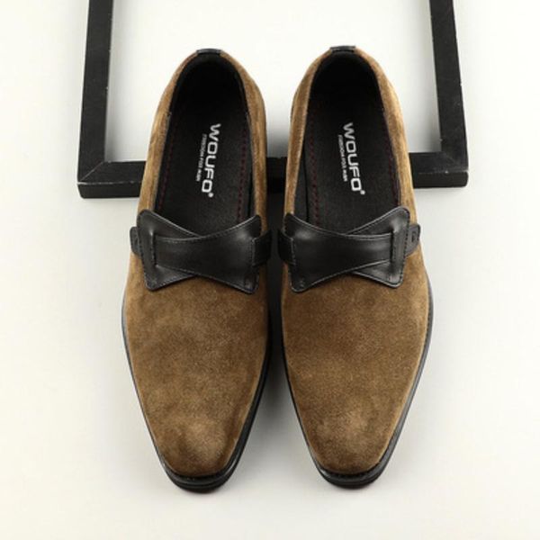 

dress shoes 2021 autumn suede mens loafers for wedding party dance black brown genuine leather slip on men's casual