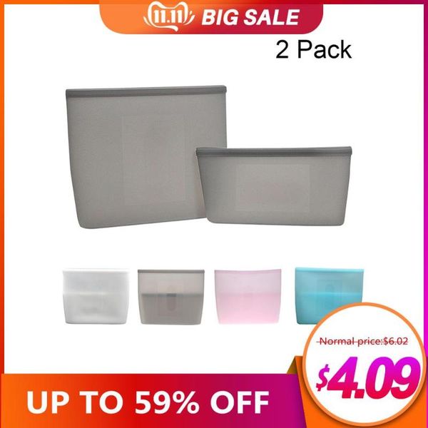 

food savers & storage containers reusable silicone fresh bags for sandwich, liquid, snack, lunch, fruit, er airtight seal kitchen tools