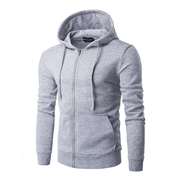 

2020 fashion zipper hooded men's cardigan sweater leisure sports long sleeve solid color, Black