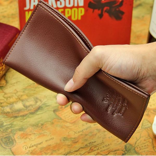 

casual men ultra-thin wallet po holder solid interiorslot pocket pu long influx of clutch wallets, Red;black