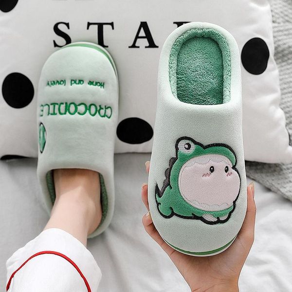 

apanzu slippers women winter trending cartoons warm plush shoes home indoor house fur couples memory slides, Black