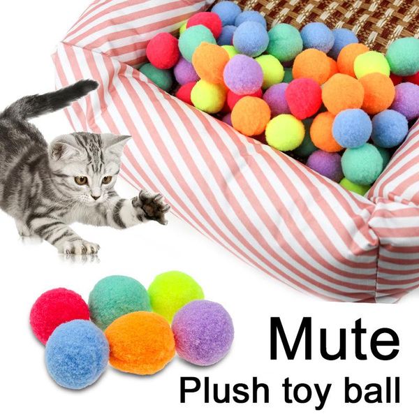 Cat Toys 10/20/30 PCS милый забавный растяжка шикарного шарика мягкая красочная игрушка интерактивная игра