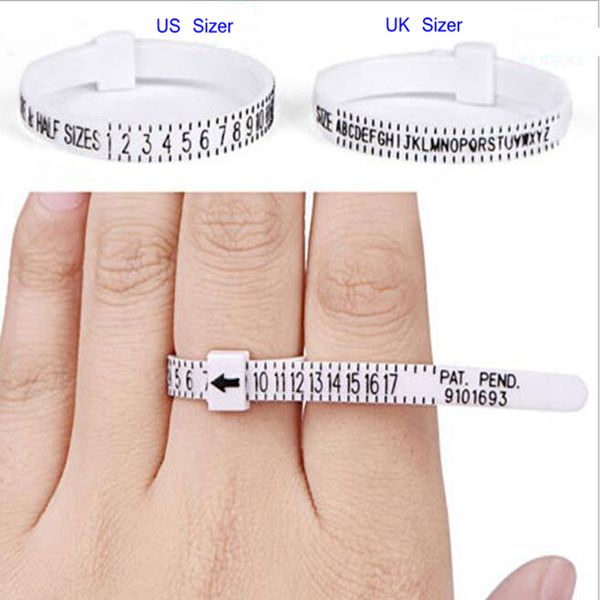 50pcs Sizer UK EUA British American European Standard Size Medição Rings Belt Belt