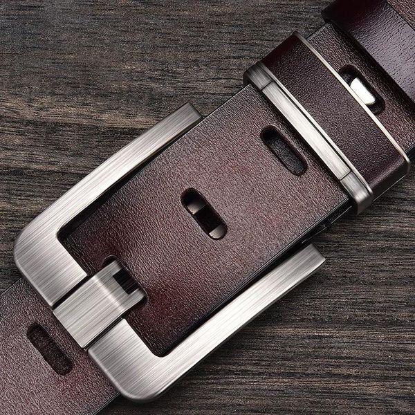 

belts cowhide belt brand design leather men's trend classic retro alloy pin buckle leisure drop, Black;brown