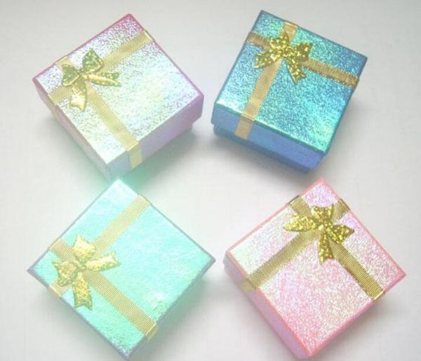 

24pcs/lot 5x5x3cm ring earring jewelry boxes packaging display for fashion gift bx15, Black;white