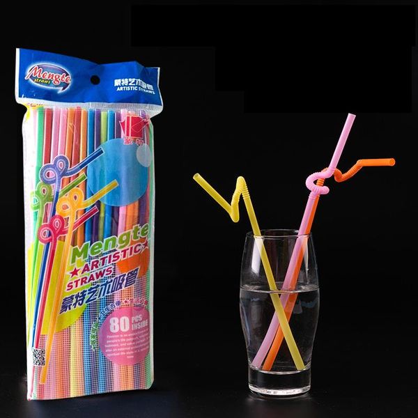 

Drinking Straws 200 Straws, Multi-color, Multi-specification, Straight/bent Wedding Supplies, Plastic Kitchen Supplies