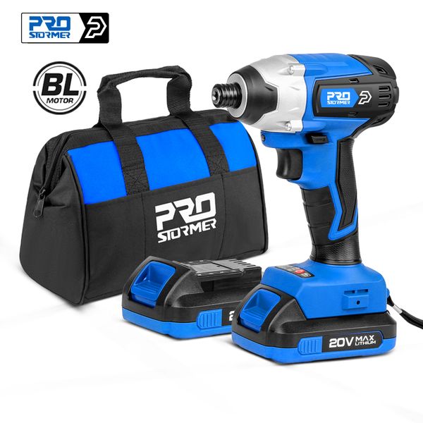 

300nm electric cordless drill screwdriver brushless motor impact driver combo kit 34pcs drill bits 20v power tool by prostormer
