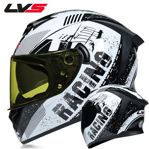 

motorcycle helmets lvs genuine racing casco moto full face off road fast riding downhill atv dual lens man women dot