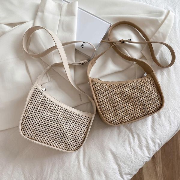 

evening bags irregular handmade woven beach vintage female shoulder crossbody pouch lady summer holiday hobos handbag