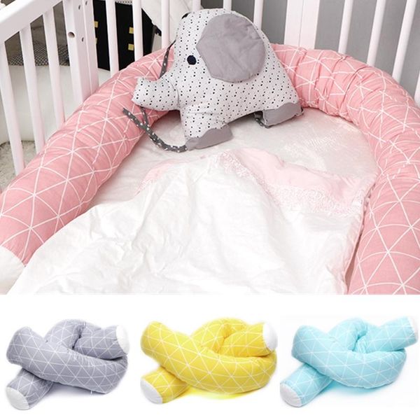 

collision avoidance born bed bumper long pillow baby protector knot crib infant room decor bedding sets