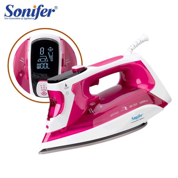 

digital laundry home appliances electric steam iron 2400w with lcd display soleplate travel ironing sonifer