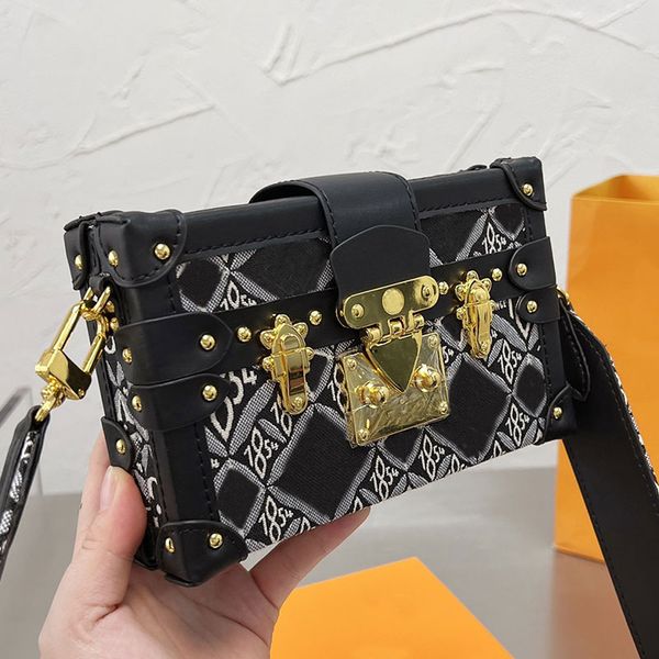 

handbags fashion womens shoulder bags letter embroidery genuine leather box purses lady mini messenger bag