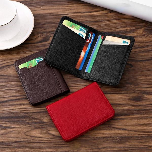 

card holders bisi goro 2021 leather holder multi-card bank chuck fashion simple wallet thin package cover type small bags, Brown;gray