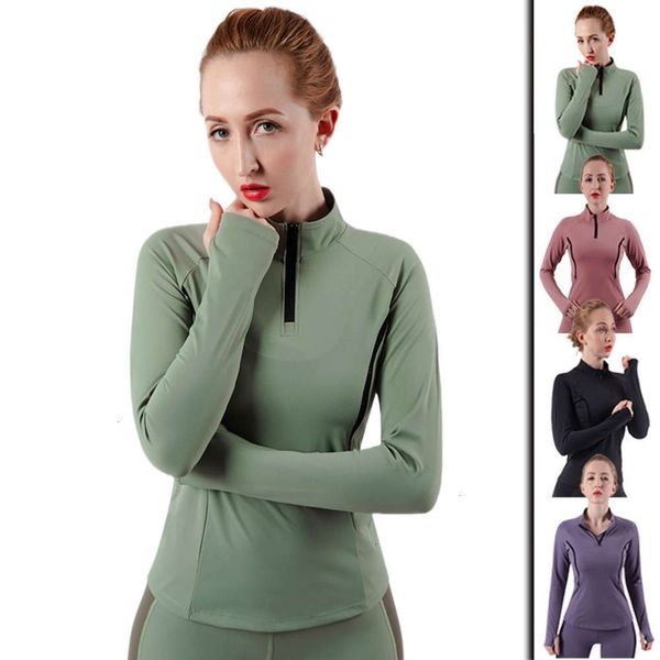 

women's tracksuits tracksuitslarge yoga women's high elastic speed dry half zipper fitness outdoor training running suit zi4f, Gray