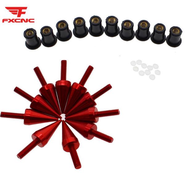 

motorcycle windshield 10pcs/1set m5 cnc aluminum universal spike bolts screw nuts nut