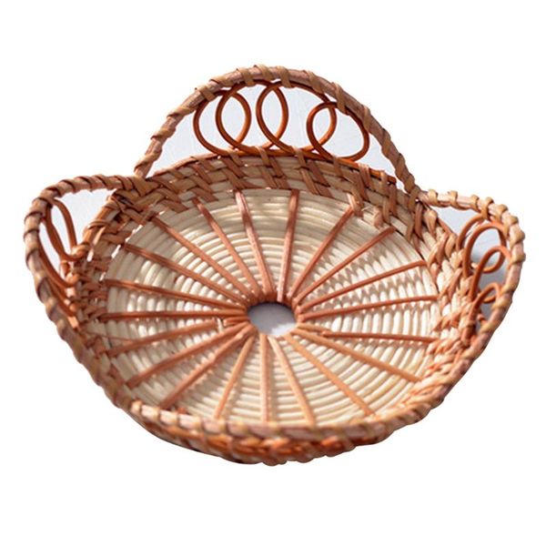 

storage baskets hand woven frost flower shaped basket rattan candy plate wild food