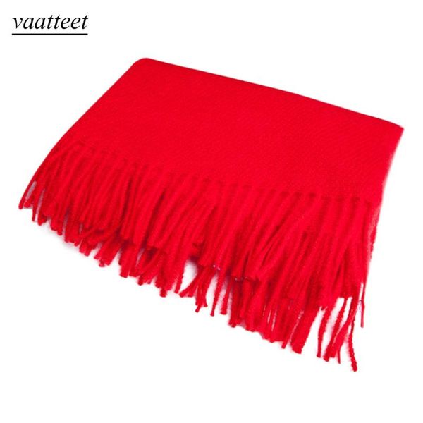 

scarves women's winter long tassel large plaid scarf thickened simple, Blue;gray