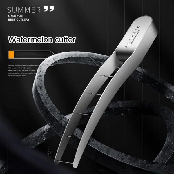 

forks stainless steel watermelon cutter slicer dicing knife corer summer fruit vegetable tools kitchen gadgets accessories
