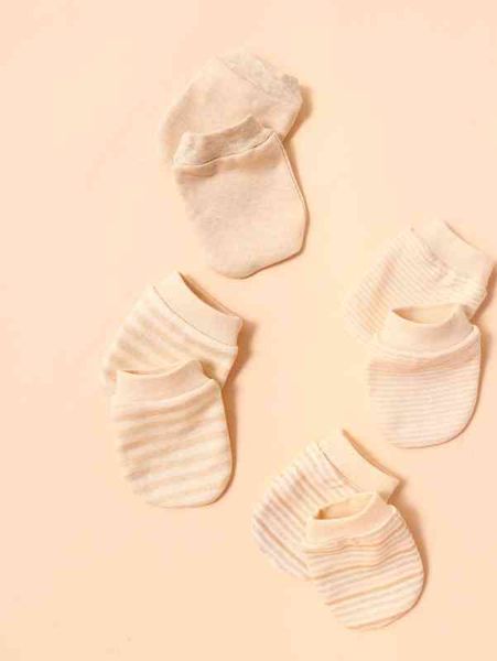 

4pairs baby striped gloves she02, White
