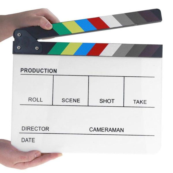 

acrylic colorful director video scene clapperboard clapper board cut prop lighting & studio accessories