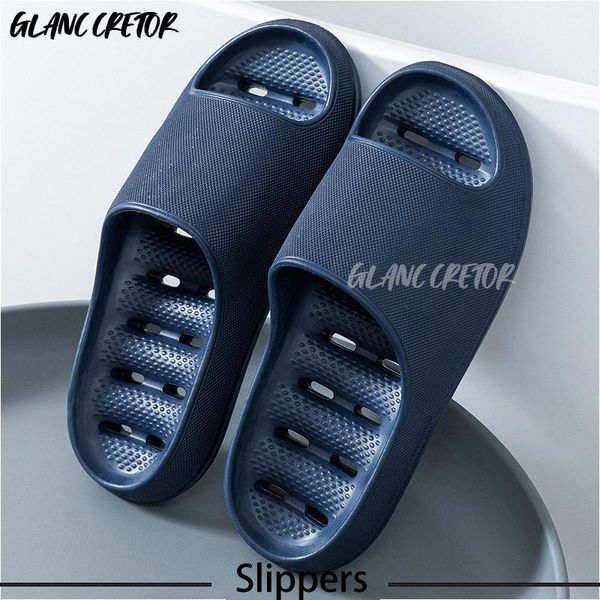 

slippers non-slip eva living room indoor slides women thick sole home ladies platform flat shoes, Black