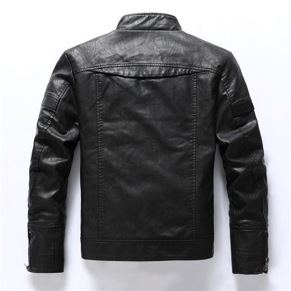 

men's jackets bomber leather men baseball biker pu coat autumn winter fleece vintage motorcycle warm mens 4ut6, Black;brown