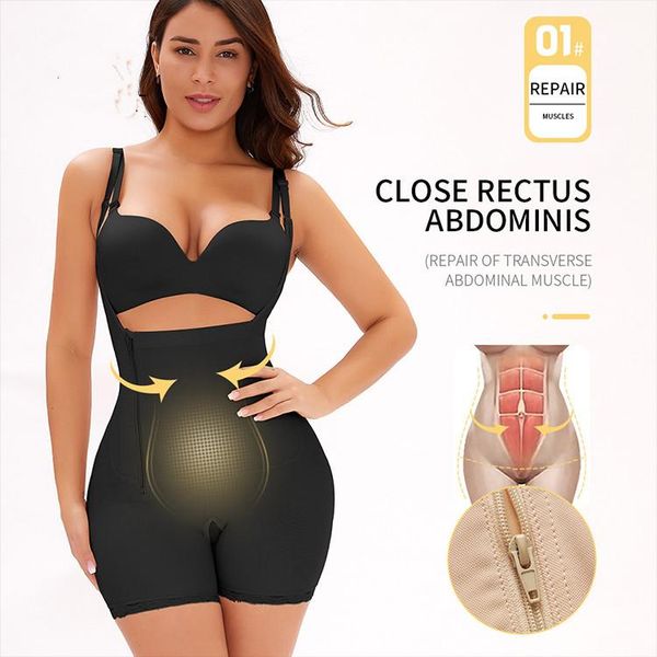 

maternity bandage colombian reducers shapers postpartum girdles full body shaper for women slimming seamless waist trainer women's, Black;white