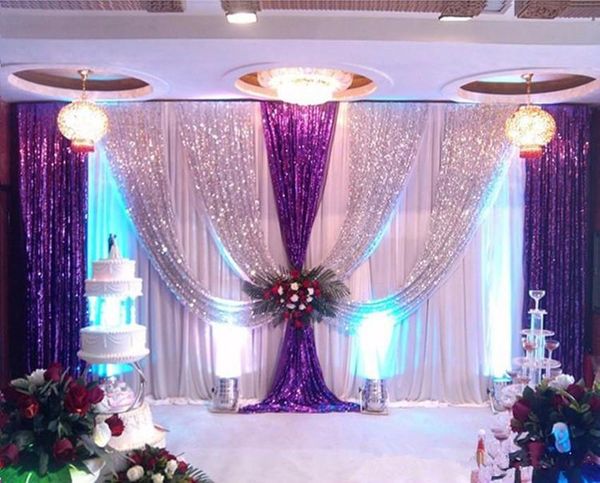 

3m*6m wedding backdrop swag party background cloth curtain celebration stage performance satin drape wall decoration