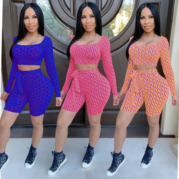 

women's tracksuits summer women two pieces set tie dyeing print long sleeve and shorts pants outwear tracksuit outfit casual sport clo, Gray