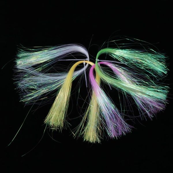 

1bag tying streamer fishing 4 colors lure flash luminous string 30cm accessories tool for fishhooks hooks