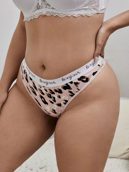 

plus leopard panty d751#, Black;white
