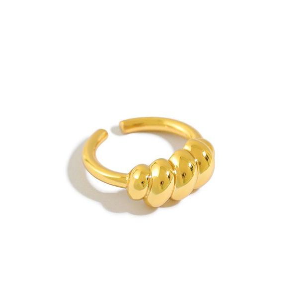 

cluster rings shanice korean s925 sterling silver open ring ins niche minimalist thread coarse twist female wild Â adjustable, Golden;silver