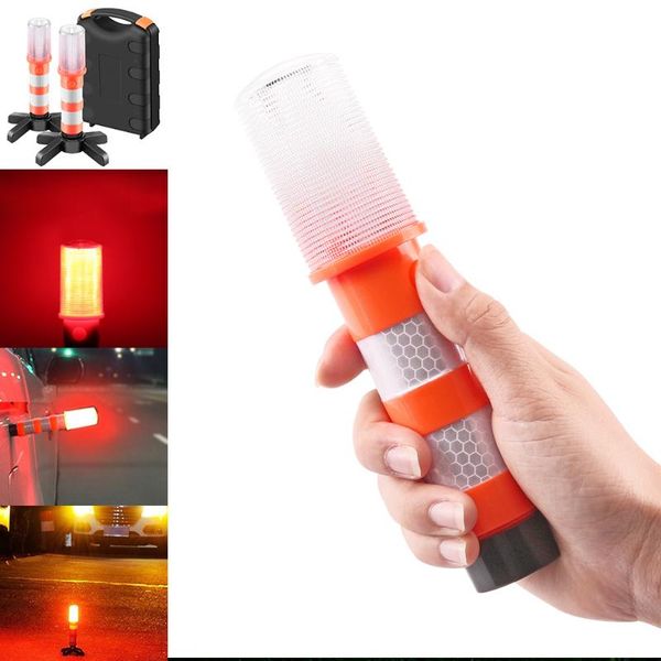 

portable lamp road security flashing flash flare strobe lights with 2 stand for traffic warnings/roadblocks/camping torches