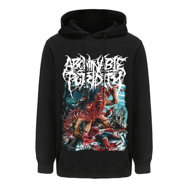 

men's hoodies & sweatshirts bloodhoof abominable putridity long sleeve cotton pullover hoodie, Black