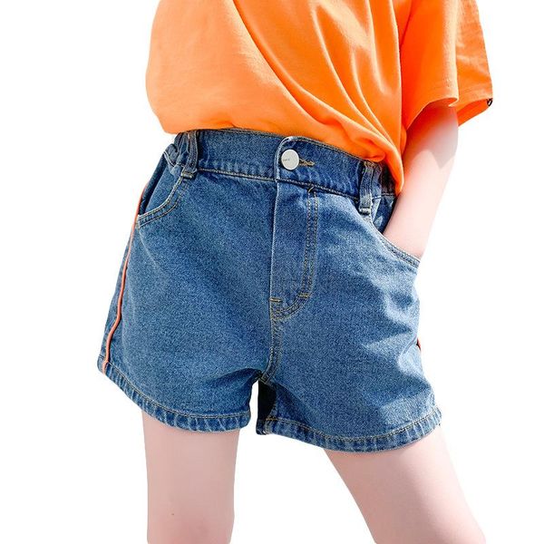 

cuhk girls denim shorts western style summer children's pants kids blue, Black