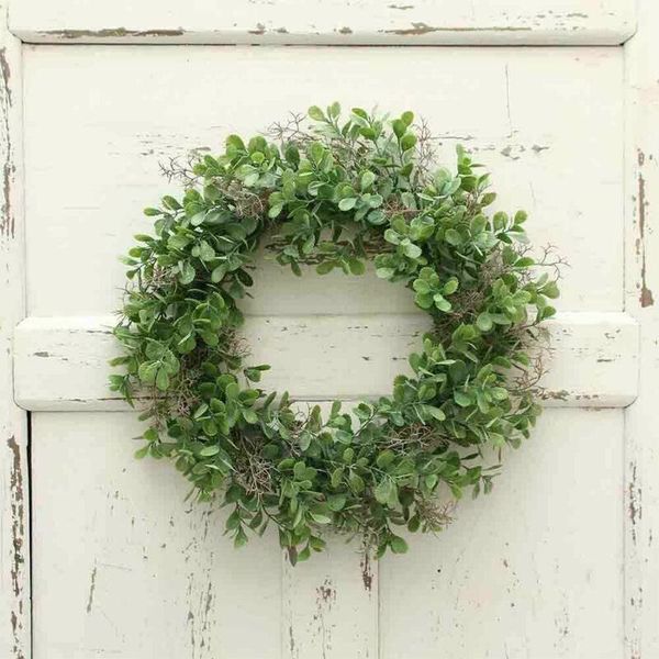 

artificial wreaths garlands fake silk leaf eucalyptus plastic green plant diy garland for wedding party home decor accessory decorative flow