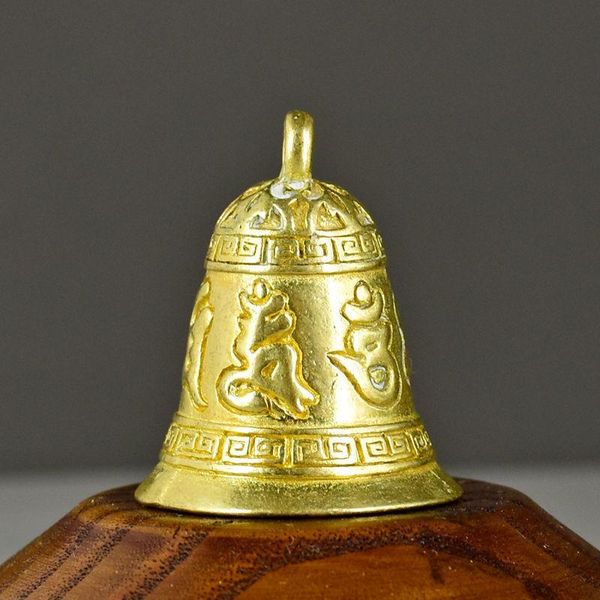 

decorative objects & figurines mini brass handicraft gold wind bell die-casting car key decoration retro buddhism scripture bronze creative