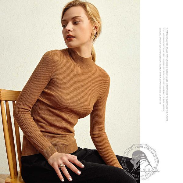 

women's thermal sweater high count all wool 2021 wear, White;black