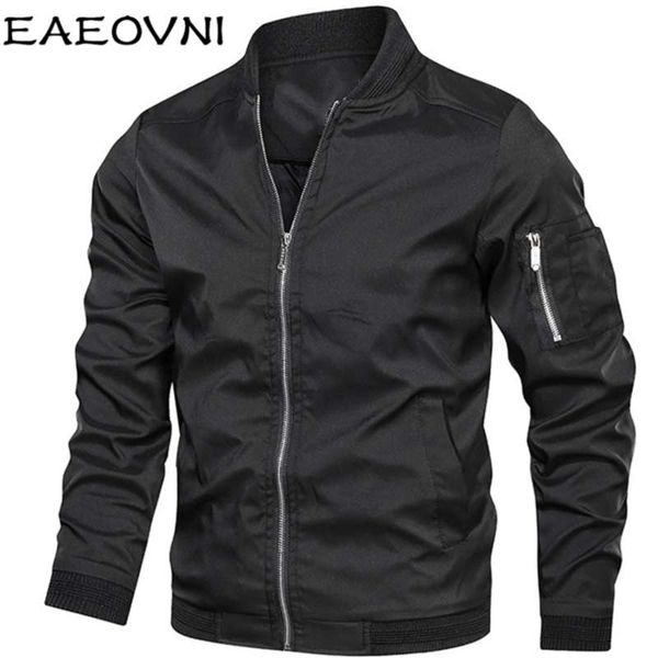 

eaeovni autumn bomber jacket men plus size streetwear slim fit baseball collar jackets coats casual outwear clothing m-6xl 210928, Black;brown