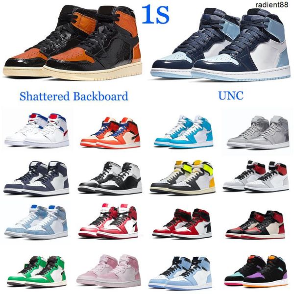 

2023 hyper royal 1s mens basketball shoes og 1 white shadow smoke grey dark mocha men women sneakers trainers size 5.5-12, Black