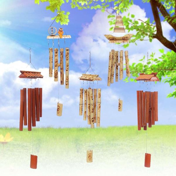 

outdoor bamboo wind chimes yard antique amazing garden tubes bells copper windchime wall hanging home decor decorative objects & figurines
