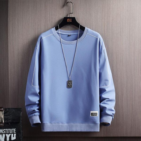

men's hoodies & sweatshirts 2021 autumn men casual solid o-neck harajuku sweatshirt fleece pullover hip hop streetwear clothing, Black